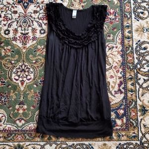Cute Ruffled Neckline Sleeveless Shirt, Sz Small